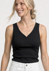 Street One Ribbed V Neck Tank Top, Black
