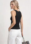 Street One Ribbed V Neck Tank Top, Black