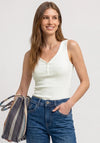Street One Ribbed V Neck Tank Top, White