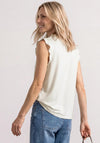 Street One Crochet Detail Tie Neck Top, White