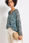 Street One Chiffon Snake Print Blouse, Blue