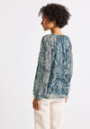 Street One Chiffon Snake Print Blouse, Blue
