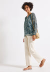 Street One Chiffon Snake Print Blouse, Blue