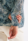 Street One Chiffon Snake Print Blouse, Blue