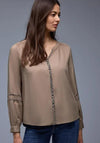 Street One Blouse with Animal Print Detail, Taupe