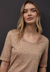 Street One Animal Print T-Shirt, Coral