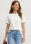 Street One Cotton Blend Buttoned Pocket T-Shirt, White