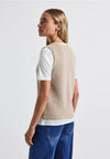 Street One Sleeveless Soft Ribbed Waistcoat, Beige