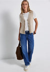 Street One Sleeveless Soft Ribbed Waistcoat, Beige