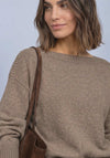 Street One Boat Neck Long Sleeve Knitted Sweater, Taupe