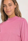 Street One Button Detail Turtleneck Sweater, Pink