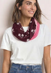Street One Floral Pattern Loop Scarf, Burgundy