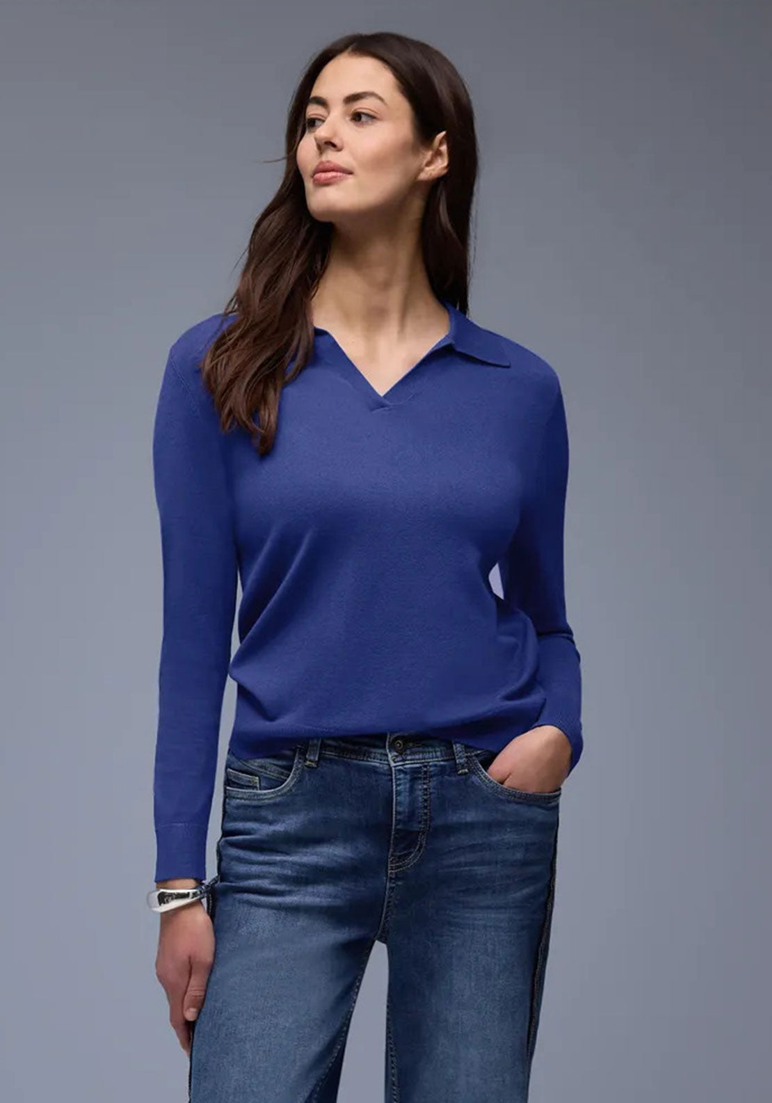 Street One Basic Polo T-Shirt, Blue