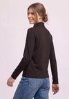 Street One Long Sleeve Roll Neck Top, Chocolate Brown