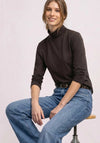 Street One Long Sleeve Roll Neck Top, Chocolate Brown