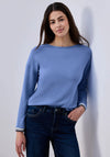 Street One Striped Cuff Top, Blue