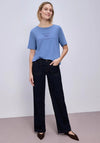 Street One Basic Printed Text T-Shirt, Blue
