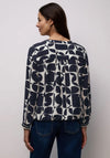 Street One V-Neck Geometric Print, Navy