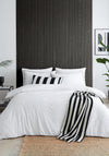 Style Sisters Cotton Piped Duvet Cover Set, White & Black