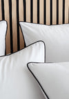 Style Sisters Cotton Piped Duvet Cover Set, White & Black