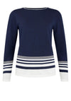 Sunday Round Neck With Stripes Jumper, Navy