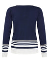 Sunday Round Neck With Stripes Jumper, Navy