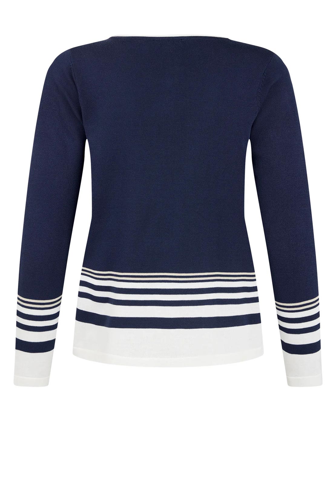 Sunday Round Neck With Stripes Jumper, Navy