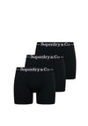 Superdry 3 Pack Organic Cotton Boxer Briefs, Black