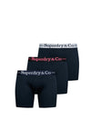 Superdry 3 Pack Organic Cotton Boxer Briefs, Navy Multi
