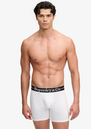 Superdry 3 Pack Organic Cotton Boxer Briefs, Black Multi