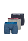 Superdry 3 Pack Organic Cotton Boxer Briefs, Blue Polka Multi