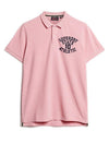 Superdry Applique Classic Fit Polo Shirt, Light Pink Marl