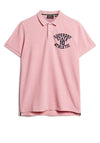 Superdry Applique Classic Fit Polo Shirt, Light Pink Marl