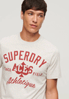 Superdry Athletic College Graphic T-Shirt, Birut Grey Marl