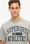 Superdry Athletic Essential Graphic T-Shirt, Grey Marl