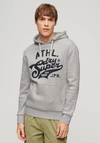 Superdry Athletic Script Graphic Hoodie, Glacier Grey Marl