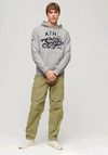 Superdry Athletic Script Graphic Hoodie, Glacier Grey Marl
