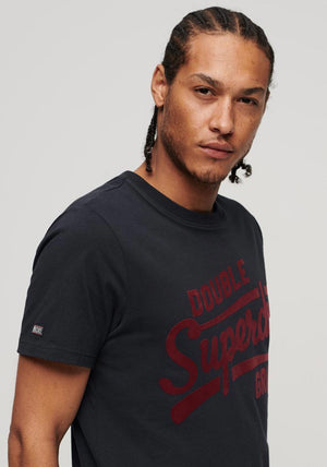 Superdry Athletic Script Graphic T-Shirt, Eclipse Navy