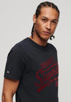 Superdry Athletic Script Graphic T-Shirt, Eclipse Navy