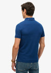 Superdry City Pique Polo Shirt, Pilot Mid Blue