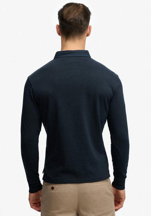 Superdry Classic Preppy Long Sleeve Polo Shirt, Navy