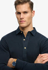 Superdry Classic Preppy Long Sleeve Polo Shirt, Navy