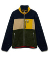Superdry Colour Block Retro Full Zip Fleece, Navy Multi