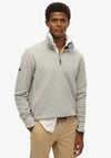 Superdry Core Pique Quarter Zip Sweatshirt, Grey Marl