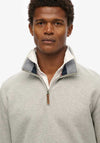 Superdry Core Pique Quarter Zip Sweatshirt, Grey Marl