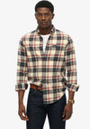Superdry Cotton Lumberjack Shirt, Navy & Cream Multi