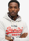 Superdry Duo Vintage Logo Hoodie, Glacier Grey Marl