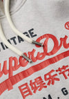 Superdry Duo Vintage Logo Hoodie, Glacier Grey Marl