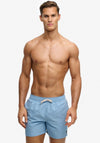 Superdry Embroidered Logo 15 Inch Swim Shorts, Sky Blue