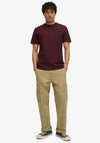 Superdry Embroidered Superstate Logo T-Shirt, Rich Deep Burgundy